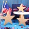 3 Sizes 4th of July Wooden Stars Cutouts Patriotic Wooden Stars Unfinished Blank Slice Ornament